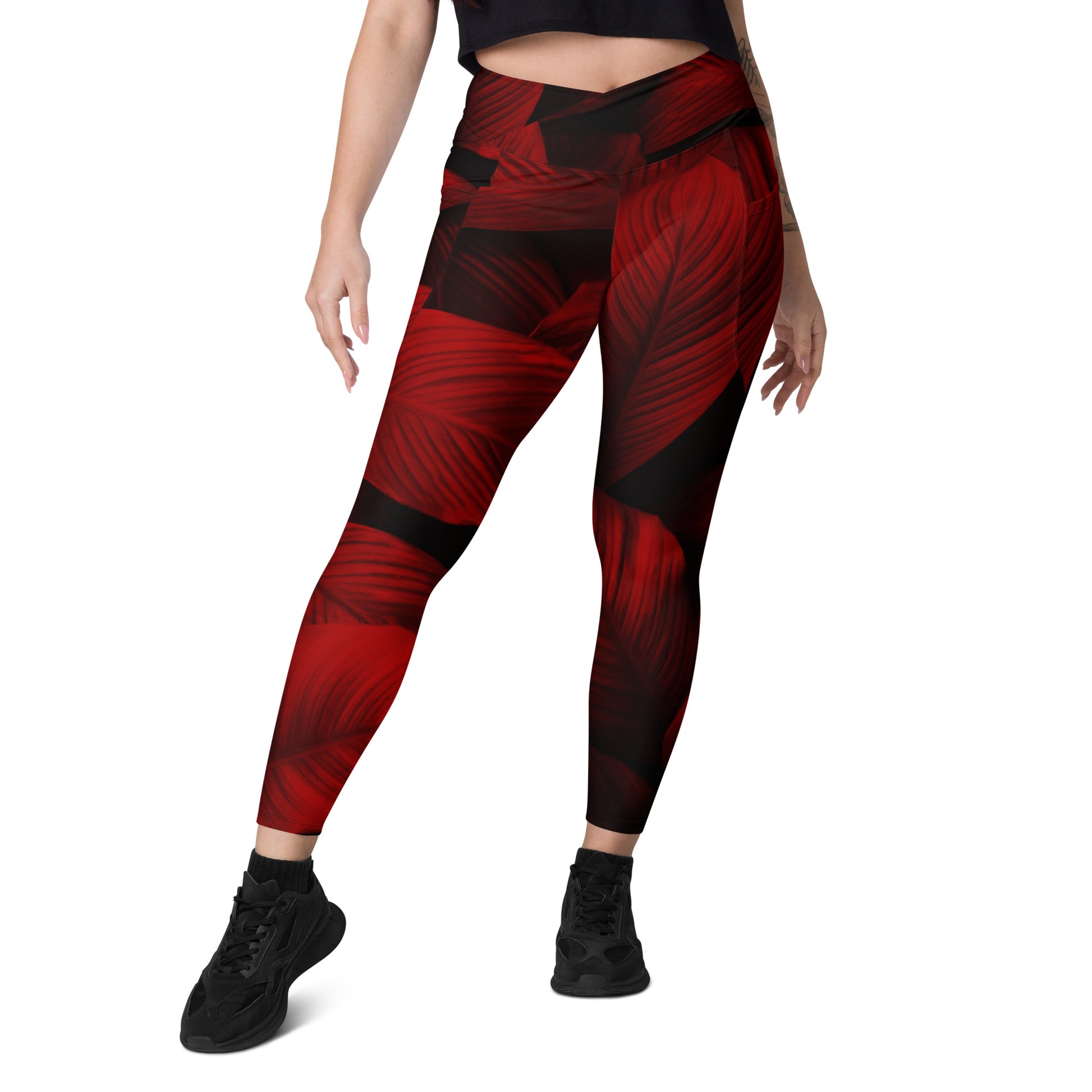 Redveil Women's Recycled Crossover Leggings With Pockets - FLAKOUT