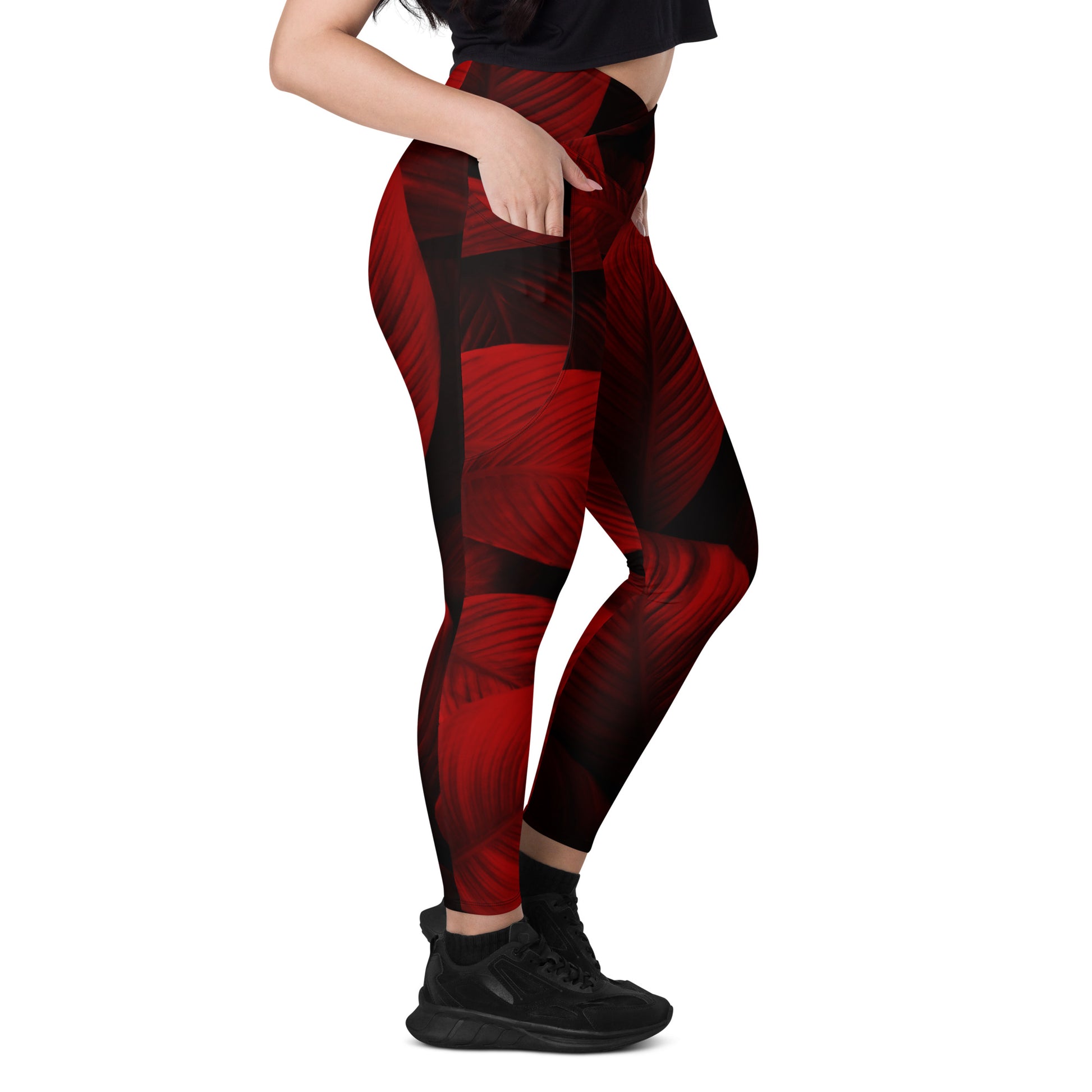 Redveil Women's Recycled Crossover Leggings With Pockets - FLAKOUT