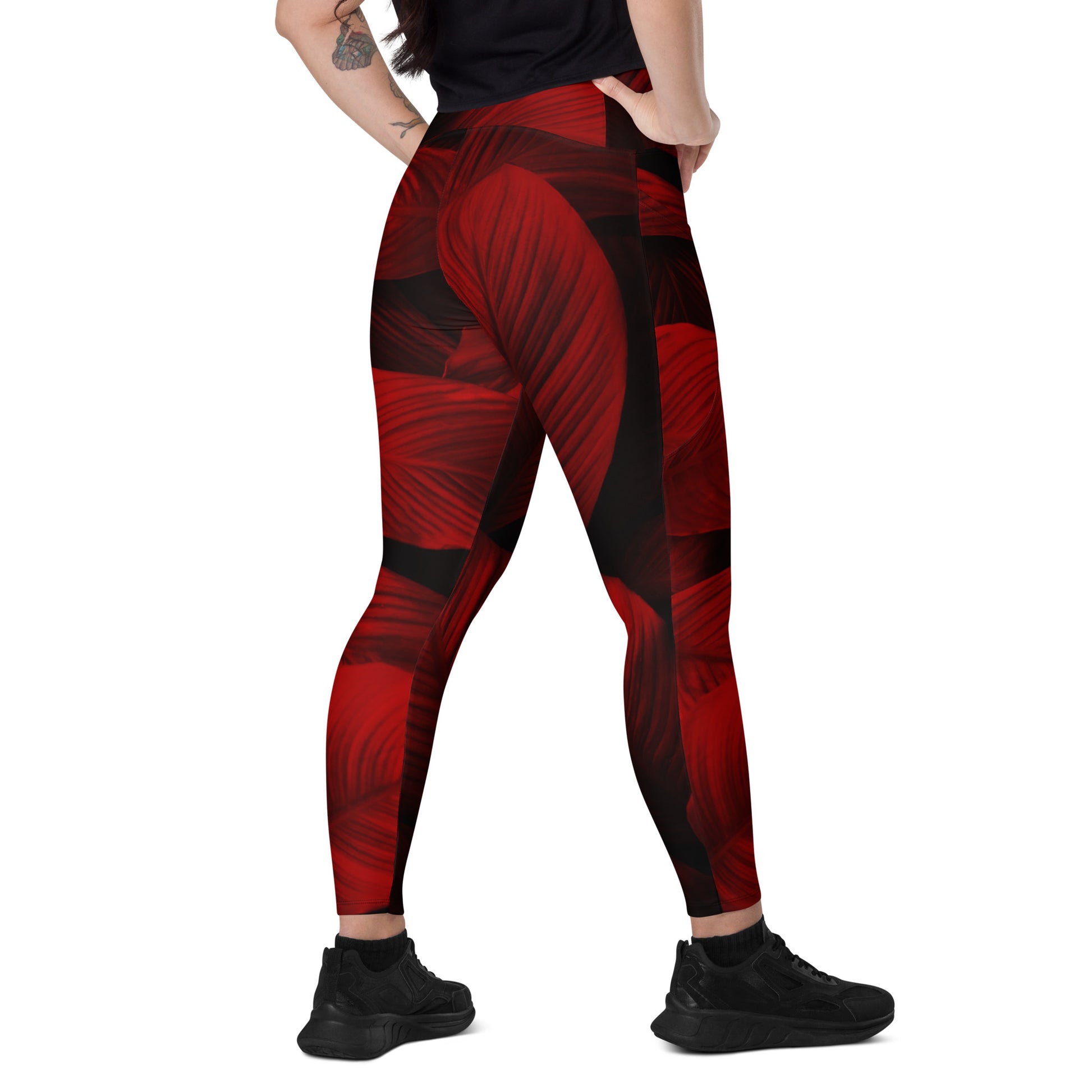 Redveil Women's Recycled Crossover Leggings With Pockets - FLAKOUT