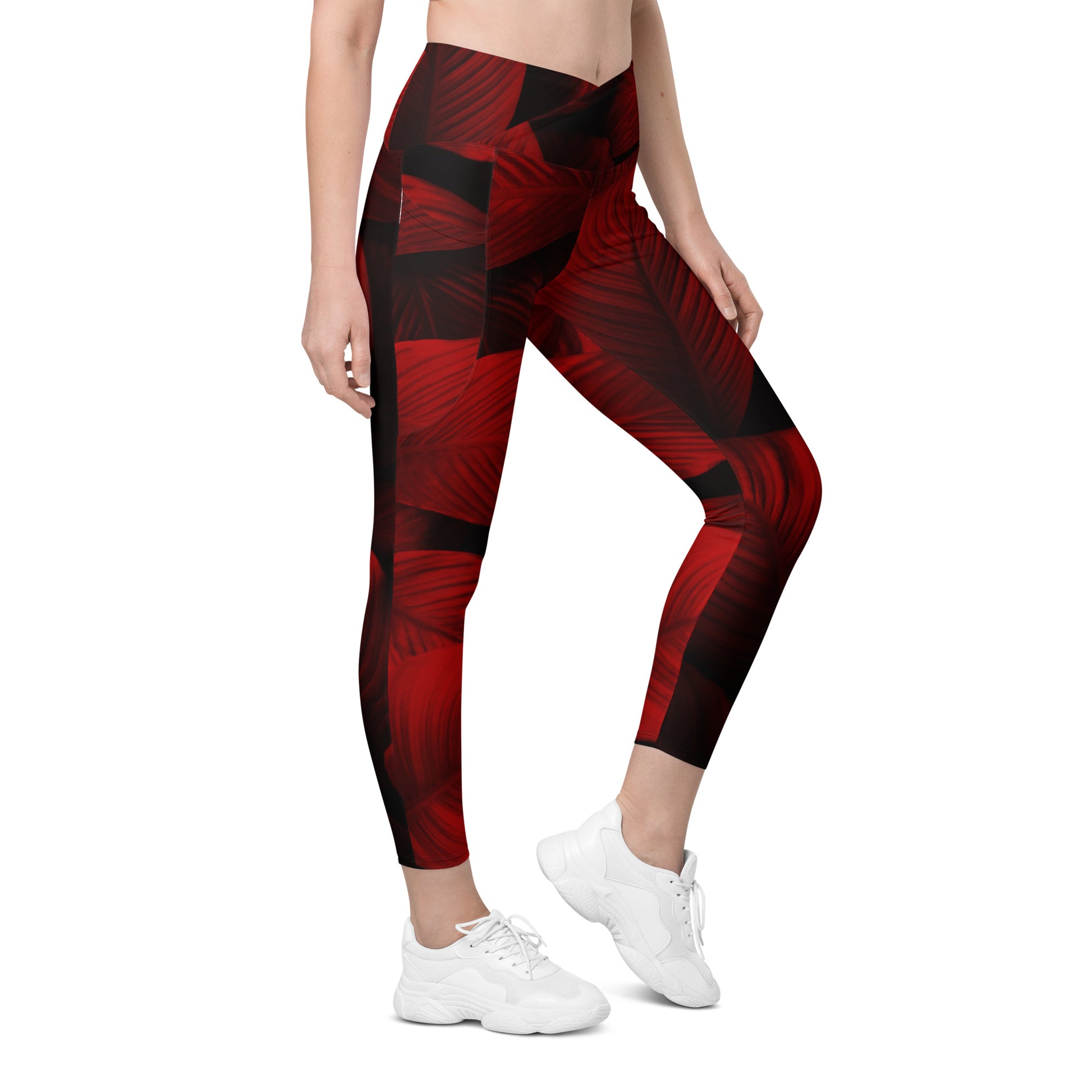 Redveil Women's Recycled Crossover Leggings With Pockets - FLAKOUT