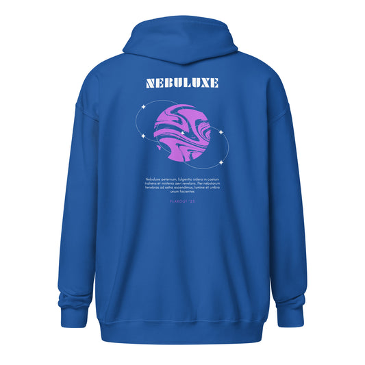 Nebuluxe Brilliance Heavy Harmony Fusion Zip Hoodie - Royal - FLAKOUT