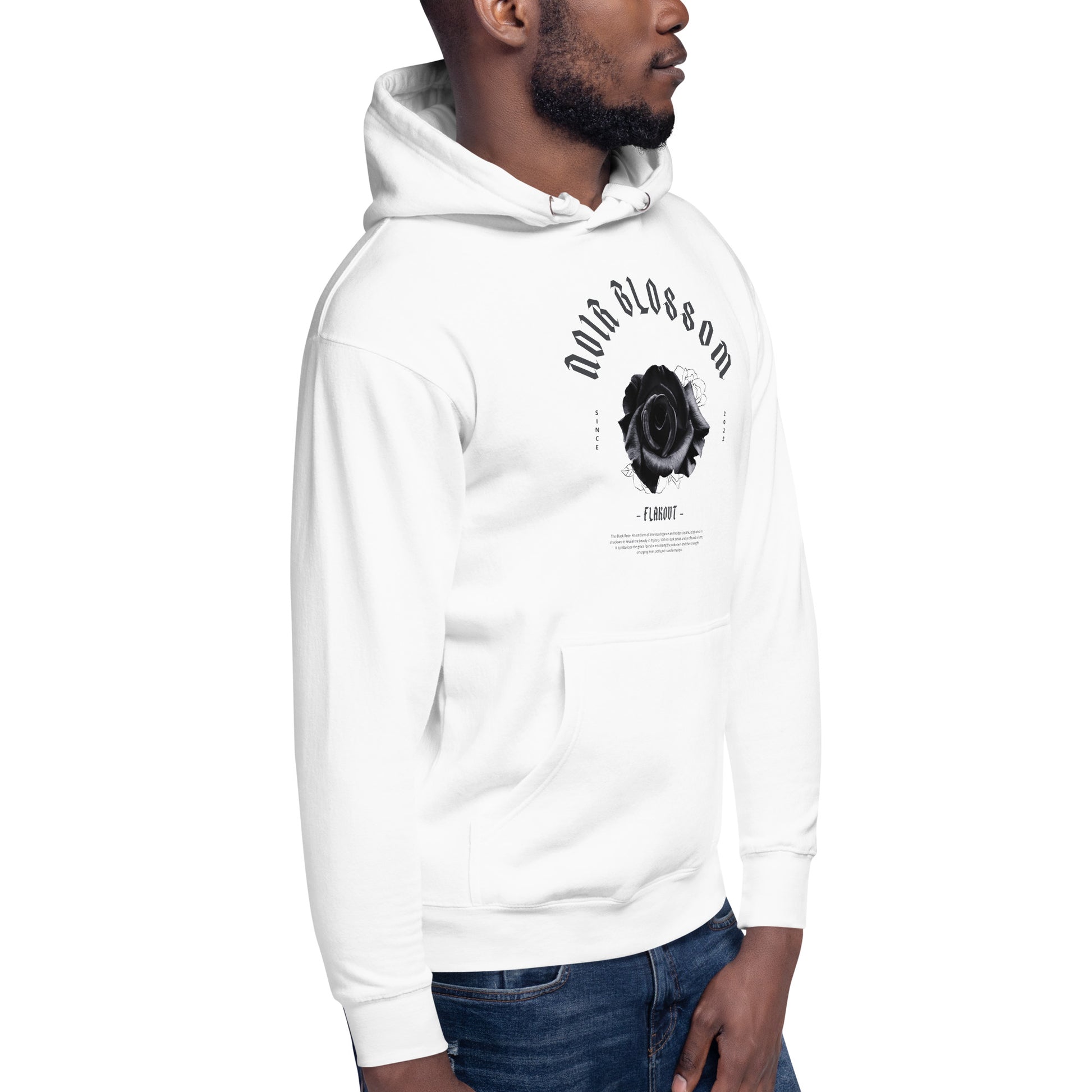 Noir Blossom Unisex Hoodie - FLAKOUT