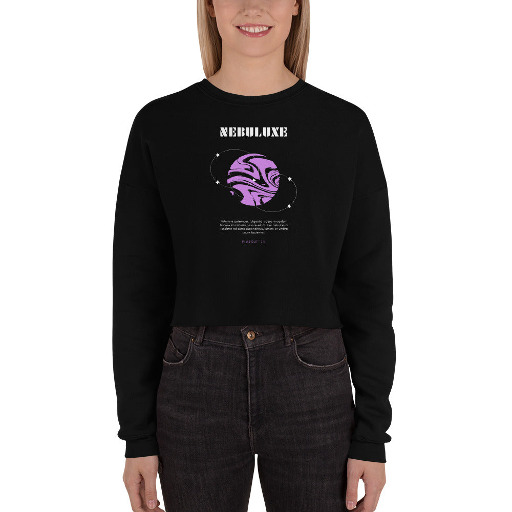 Nebuluxe Brilliance Women's Crop Sweatshirt - Black - FLAKOUT