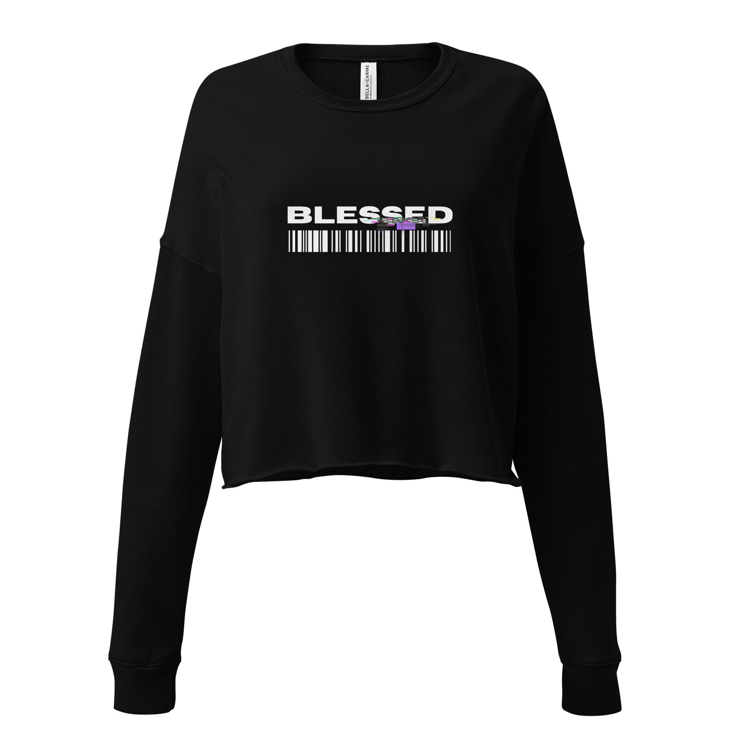 Divine Grace Blessed Women's Crop Sweatshirt - Black - FLAKOUT