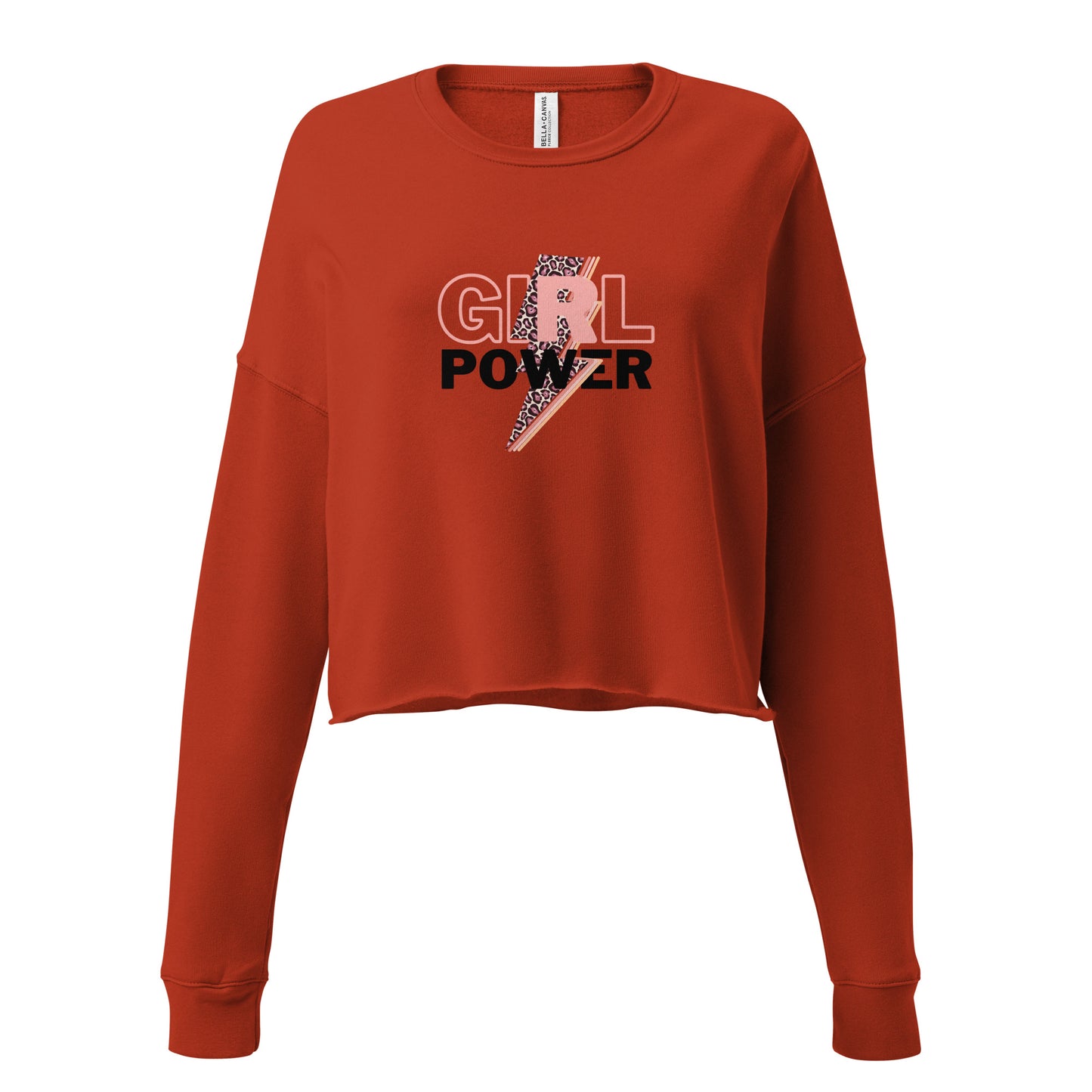 Queenly Girl Power Rebellion Women's Crop Sweatshirt - Brick - FLAKOUT