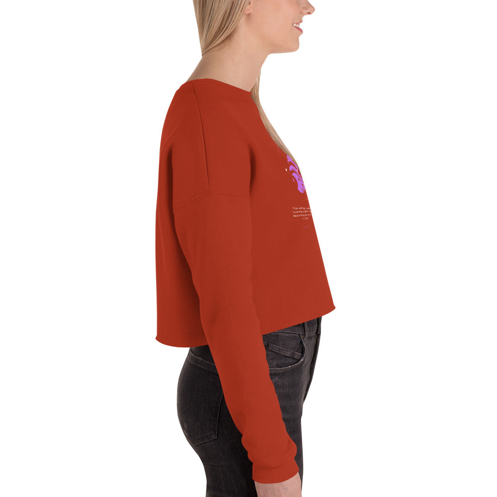 Nebuluxe Brilliance Women's Crop Sweatshirt - Brick - FLAKOUT