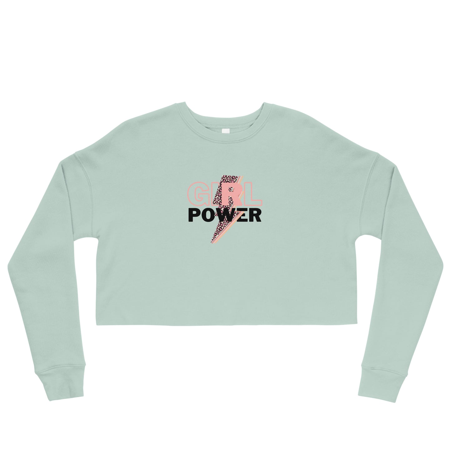 Queenly Girl Power Rebellion Women's Crop Sweatshirt - Dusty Blue - FLAKOUT