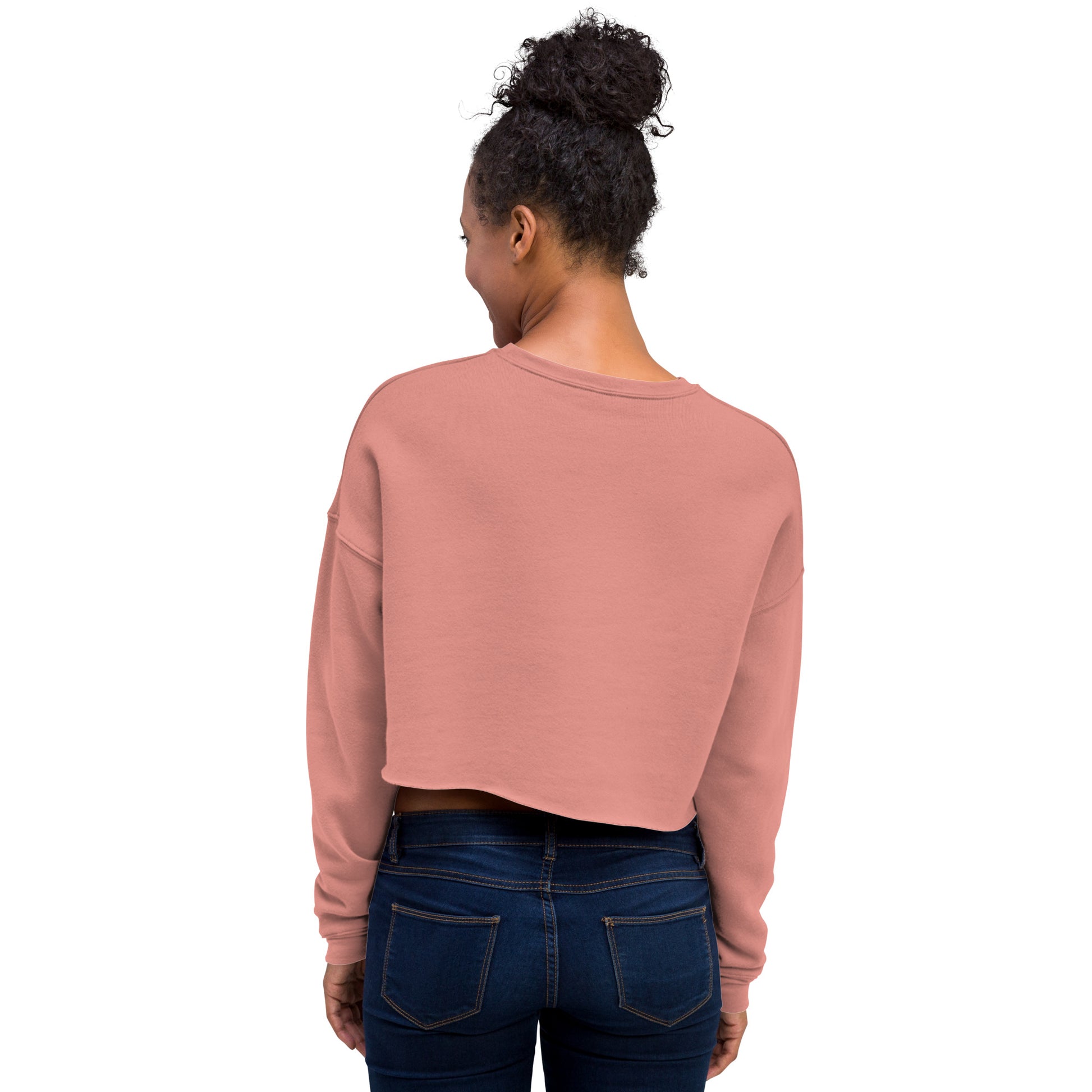 Vivid Existence Live Your Life Women's Crop Sweatshirt - Mauve - FLAKOUT