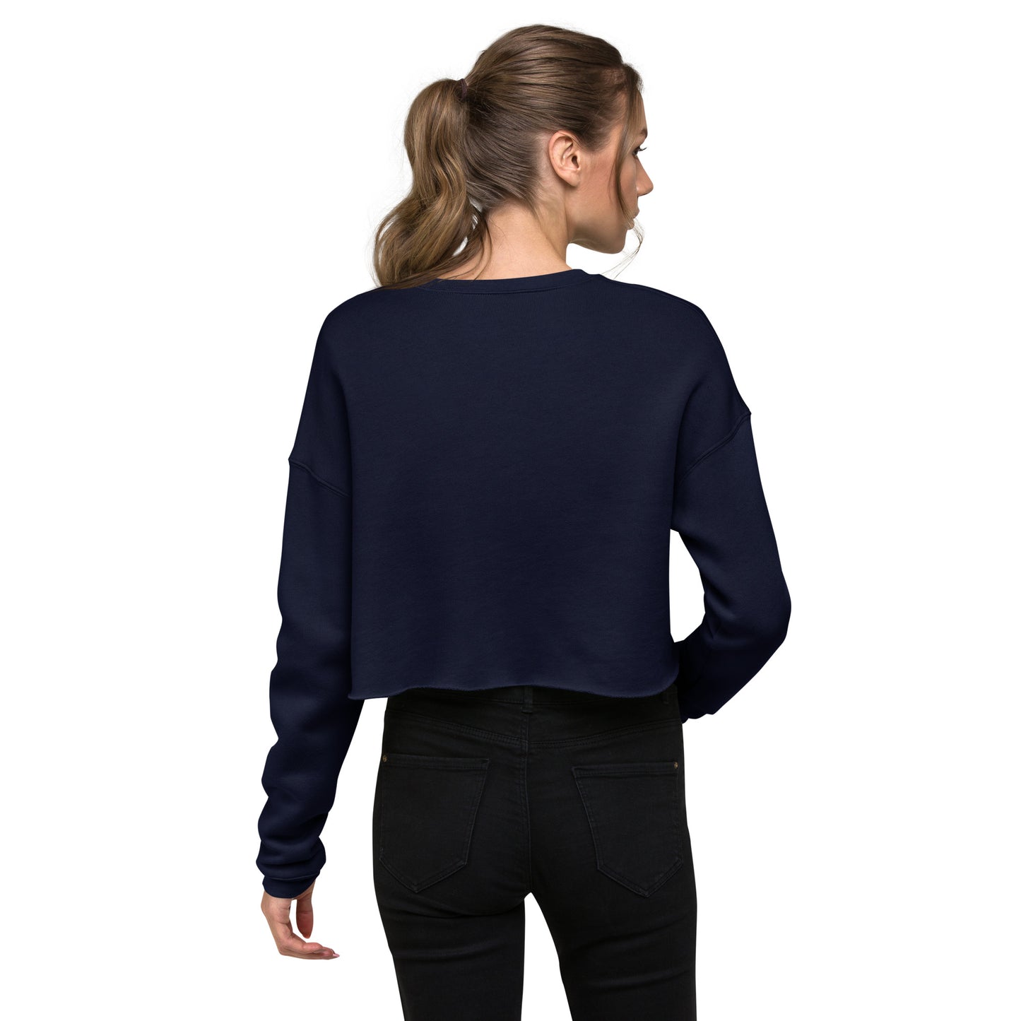 Whispers Of Wings Butterflies Women's Crop Sweatshirt - Navy - FLAKOUT