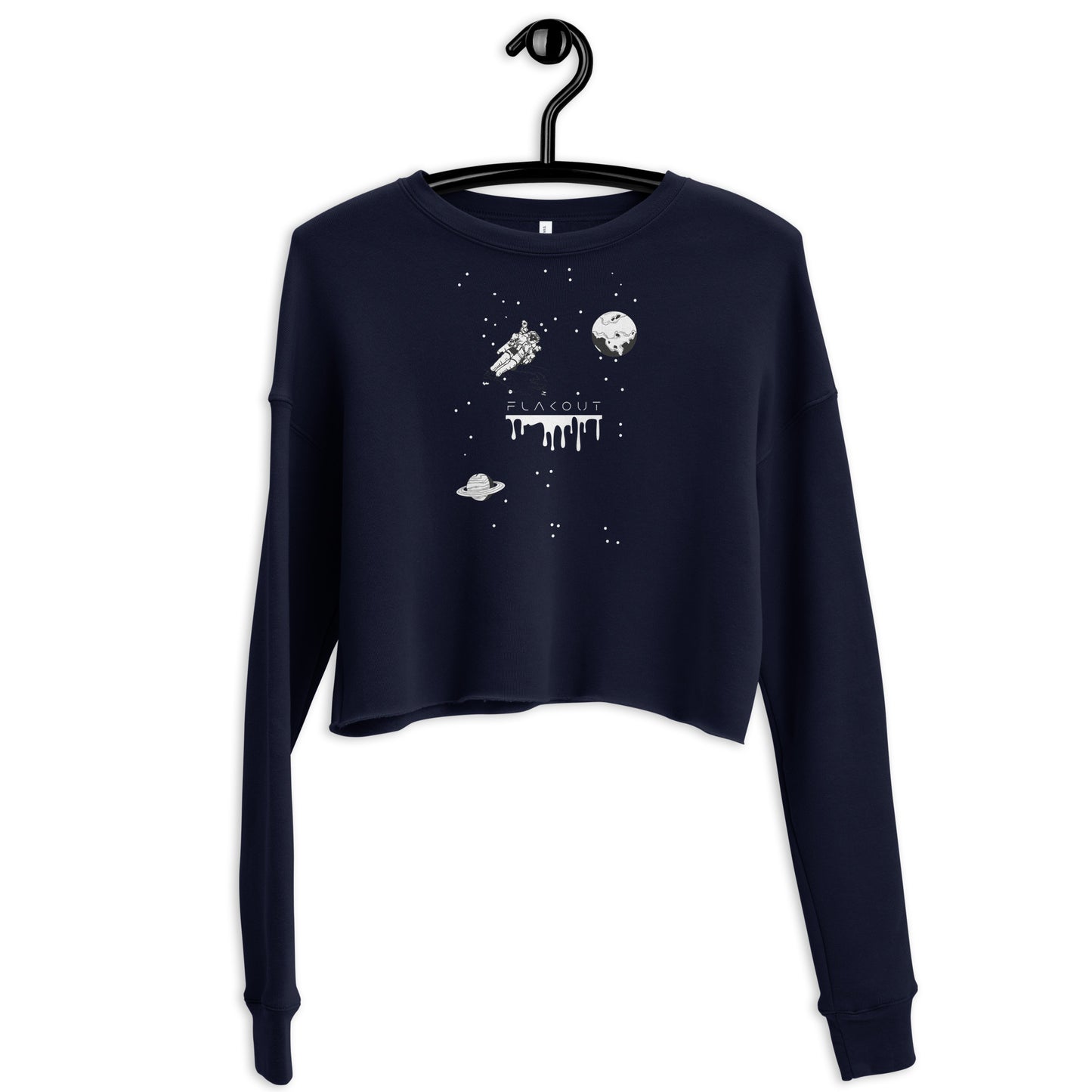 Astronaut Women's Crop Sweatshirt - Navy - FLAKOUT