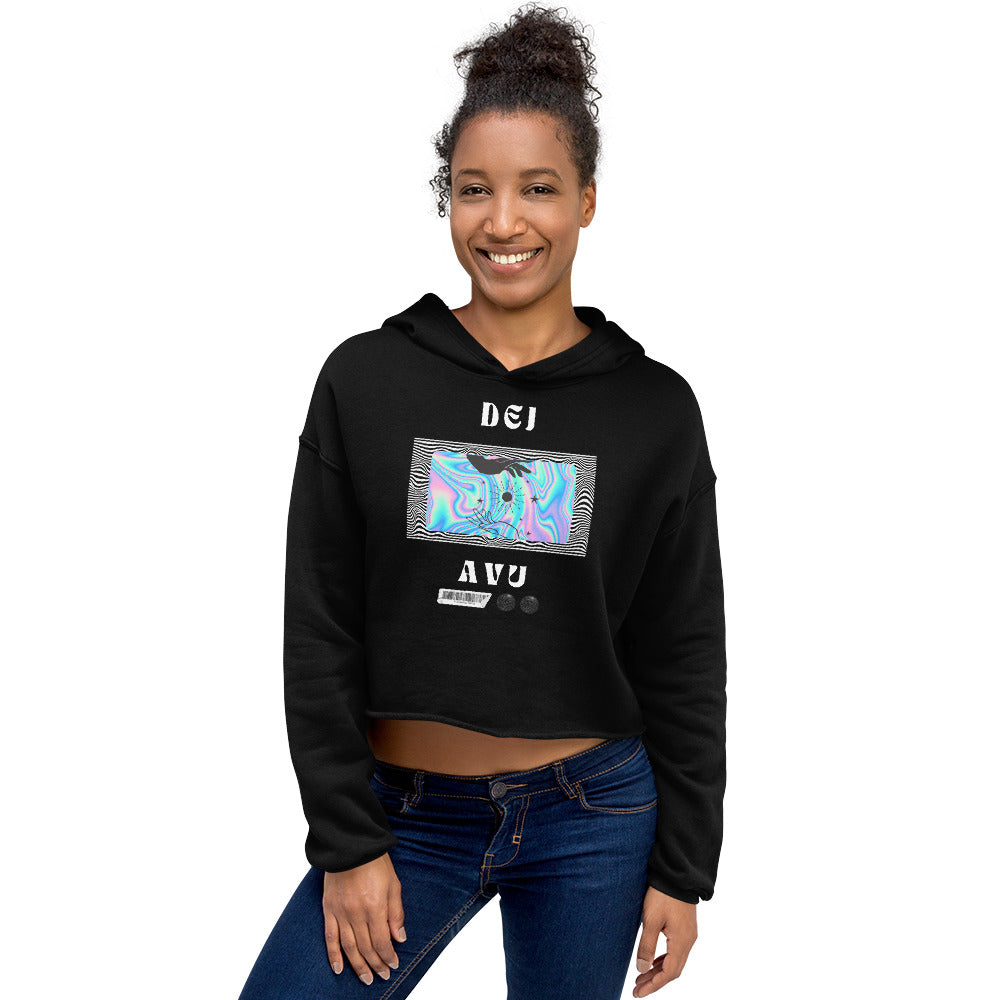 Echoes of Dejavu Women's Crop Hoodie - FLAKOUT