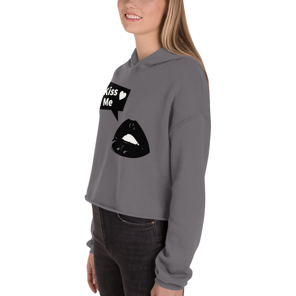 Sweet Talker Kiss Me Women's Crop Hoodie - FLAKOUT