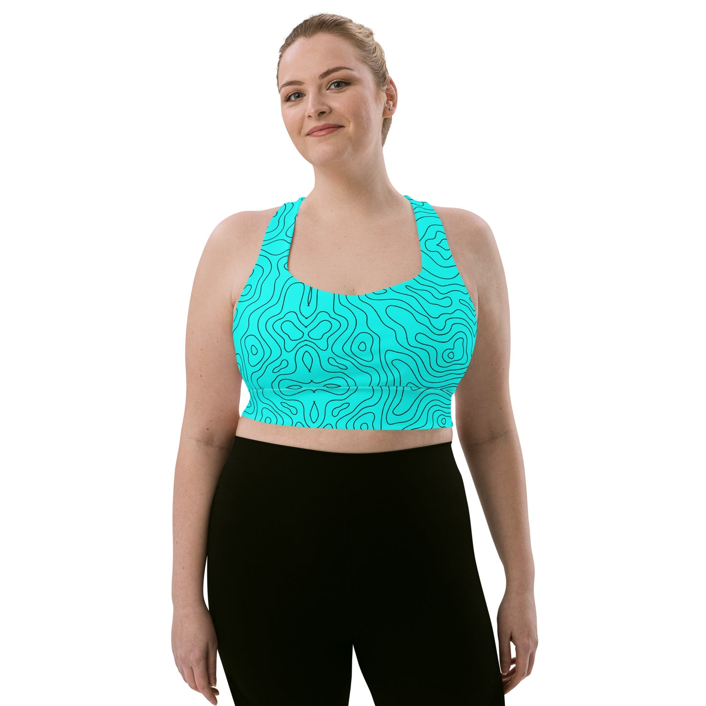 Blue Abyss Women's Longline Sports Bra - FLAKOUT